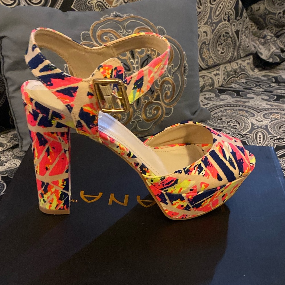 Colorful chunky heels